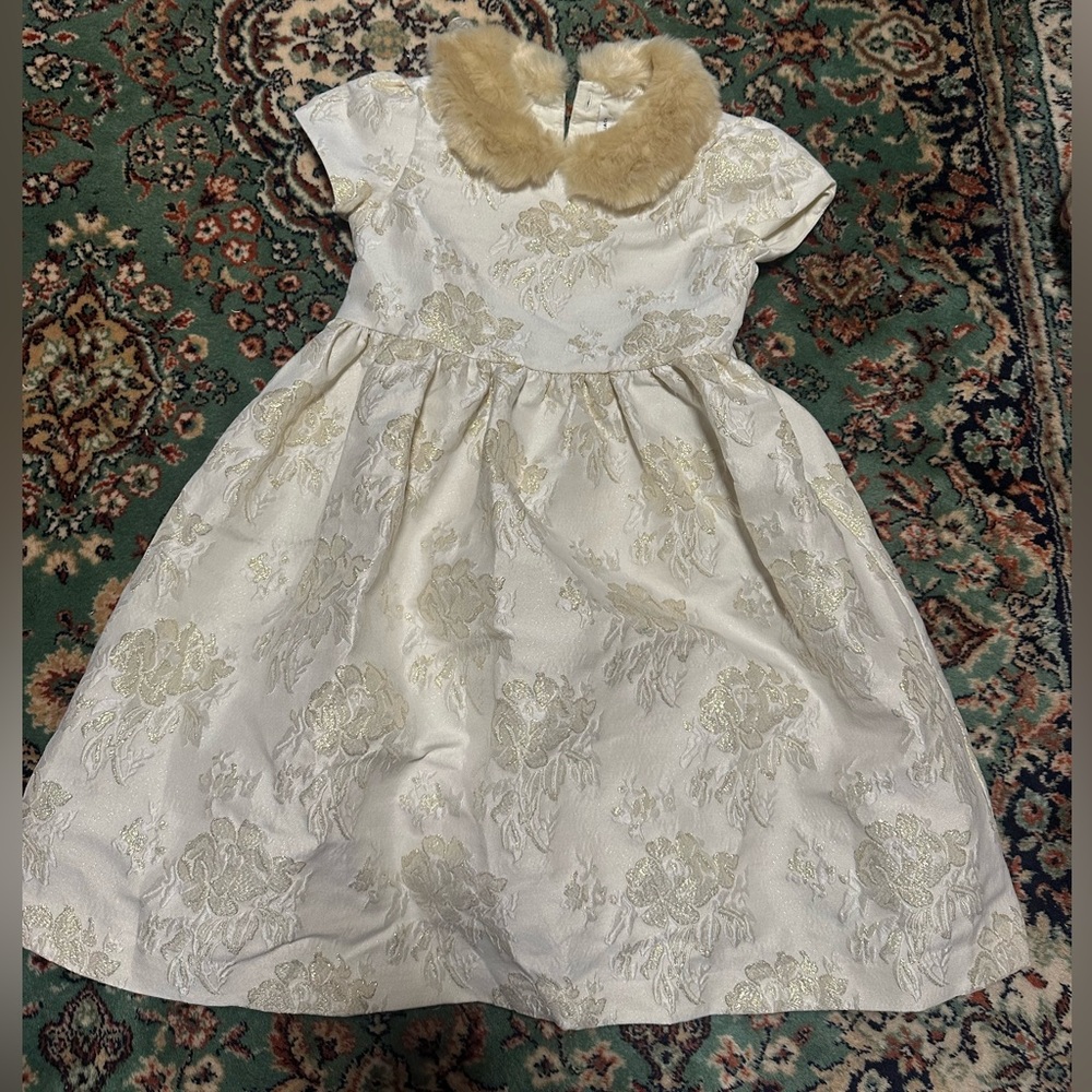 NWOT Janie and Jack Holiday Dress faux fur